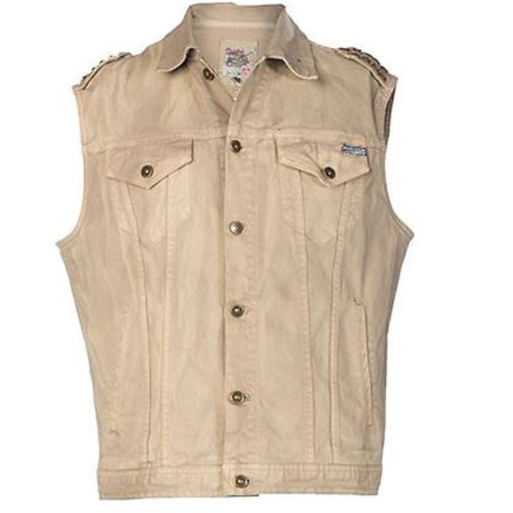 DECIBEL TIE BLEACH TWILL STUDDED VEST